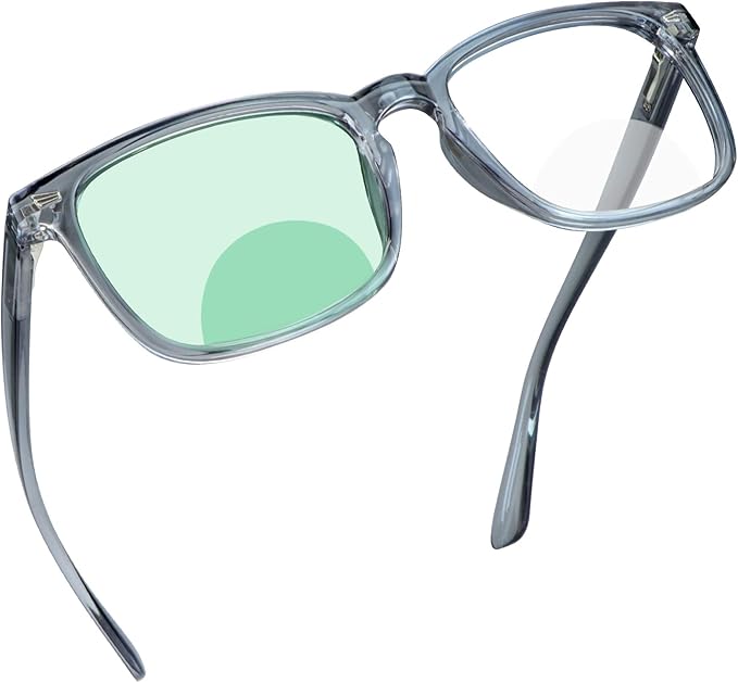 YEIN Bifocal Reading Glasses with Blue Light Blocking Lenses, Bifocal Reader for Women and Men, Vintage Square frame with Spring Hinge (+1.00/+4.00 magnification)
