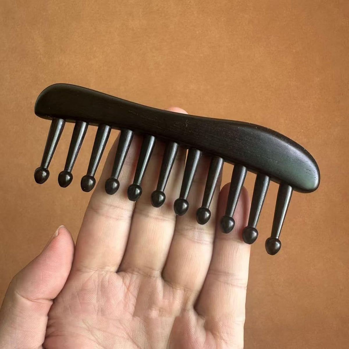 Eleven Teeth Meridian Massage Comb - Scalp Massage Comb Gua Sha Ebony Wood Head Massager for Hair Growth, Hair Massage Wooden Gift for Women (Eleven teeth, 5.2” x 2.1”)