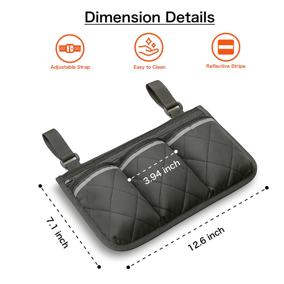 Stroller Caddy Stroller Organizer With Cup Holder, Non Slip Straps Stroller Bag for Phone, Pet Stroller Accessories,Universal Stroller Organizer, stroller caddy,Fits Single & Double Strollers