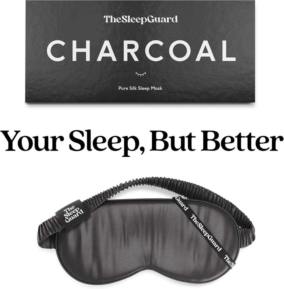 Pure Silk Sleep Mask [100% 6A Mulberry Silk, 22 Momme] Light Blocking Travel Essentials. Eye Masks for Sleeping. Black Oeko-Tex Blindfold. Eye Covers for Men & Women