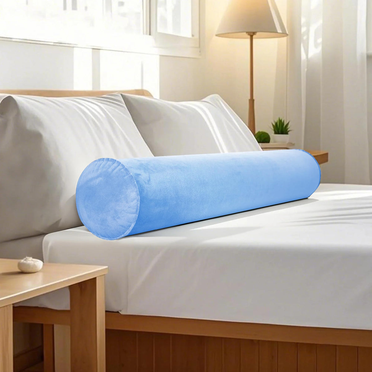 YEEKORO Inflatable Body Pillow for Adults Kids, 47 Inch Body Pillows for Side Sleeper, Travel Body Pillow for Bed, Bolster Pillow, Round Cervical Cylinder Pillow for Sleeping