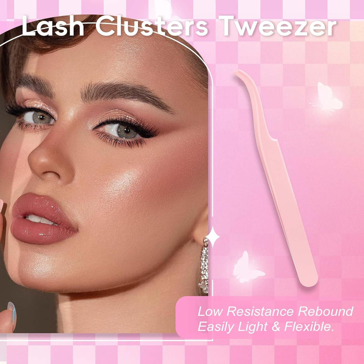 FADLASH Lash Extension DIY Kit Lash Clusters D Curl Cluster Lashes with Lash Bond and Seal Cluster Lashes Glue Remover Lash Tweezers for DIY Eyelash Extension at Home（Kit 50D-0.07D-12-18MIX）, black