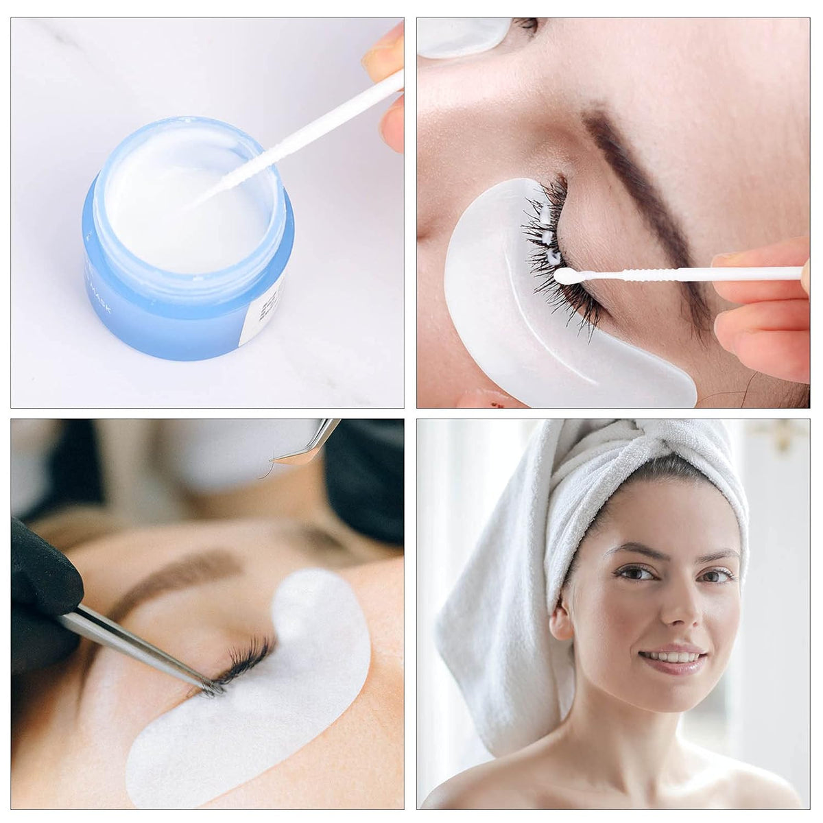 200 Pieces Disposable Micro Brush Applicator Microswabs for Eyelash Extension Removing Tools, Mini Cotton Swab Brushes for Makeup and Personal Care (White)