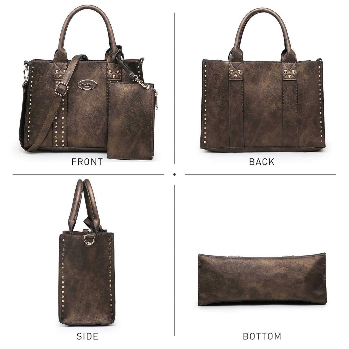 Dasein Purses Handbags for Women Tote Wallet Set Top Handle Satchel Shoulder Hobo Bag 3pcs