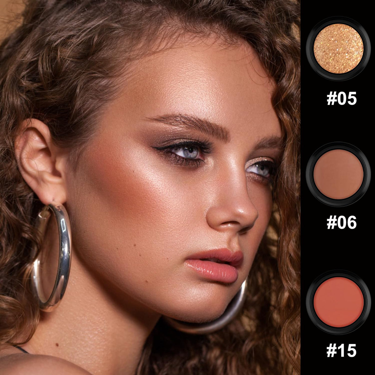 3 Pcs Cream Contour Stick Makeup Kit, Shades with Highlighter, Blush and Bronzer Contour Stick for Sculpt the Cheeks, Waterproof, Matte & Dewy Finish (Medium-Deep,#05+#06+#15)