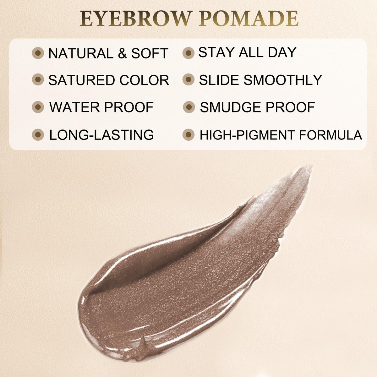 LAVONE Eyebrow Stamp Pencil Kit - Trio Makeup Brow Stamp Kit with Waterproof Eyebrow Pencil, Eyeliner, Pomade, Dual-ended Brush - Ash Brown