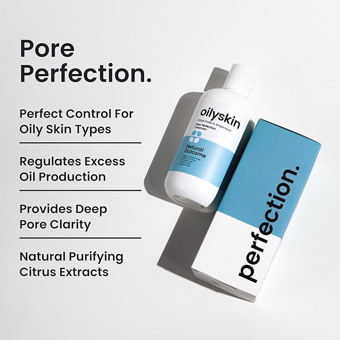natural outcome Oily Skin Cleanser | Oil Control Daily Face Wash | Pore Hydrating Non-Greasy Cleansing Gel with Purifying Citrus Extracts for Oily Skin Types | Sulfate & Cruelty Free | 8 oz