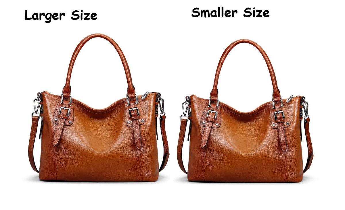 HESHE Genuine Leather Purses and Handbags for Women Tote Shoulder Bag Satchel Purse Top Handle Bags Hobo Crossbody Purse (Large,Sorrel)
