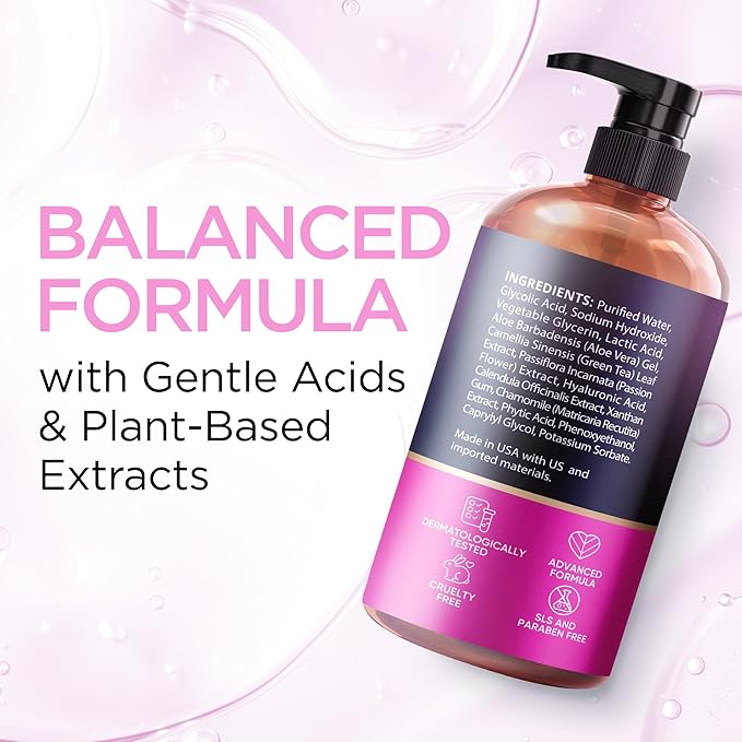 Glycolic Acid Serum for Face 15% - Extra Large Size (8 Oz) - Advanced Formula to Support Skin Radiance, Addressing Uneven Tone & Fine Lines