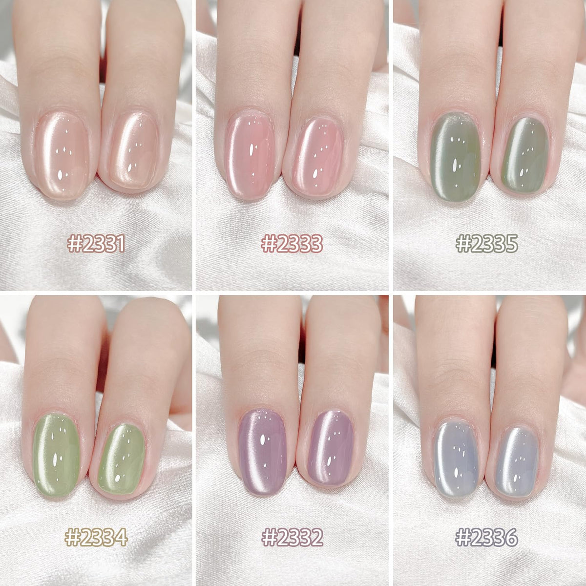 GAOY Cat Eye Gel Nail Polish Set with Magnet for Green Blue Pink Glitter Holographic Cat Eye, Salon Gel Manicure and Nail Art DIY at Home, Minty Fresh