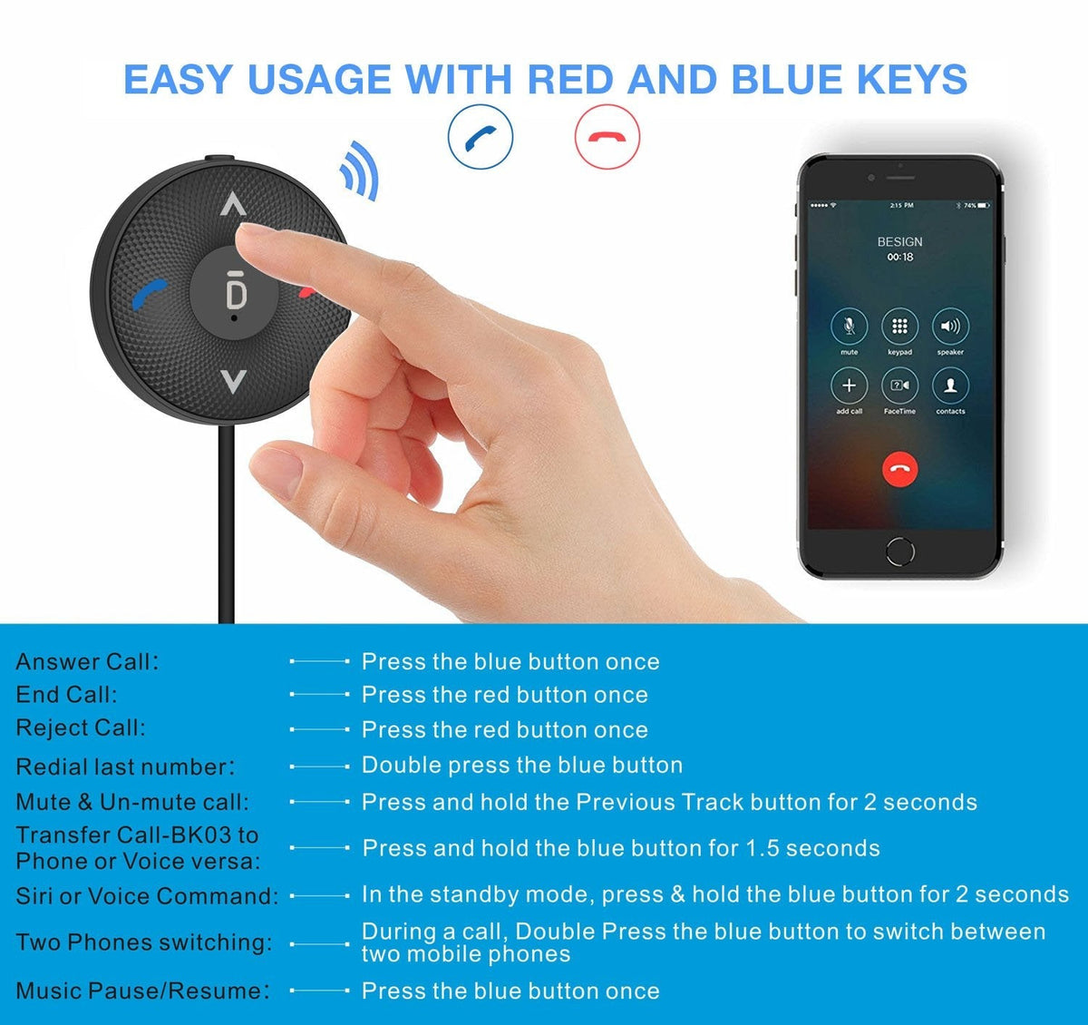 Besign Bluetooth 5.3 Car Kit for Handsfree Talking and Music Streaming, Wireless Audio Receiver Ground Loop Noise Isolator for Car with 3.5mm AUX Input Port