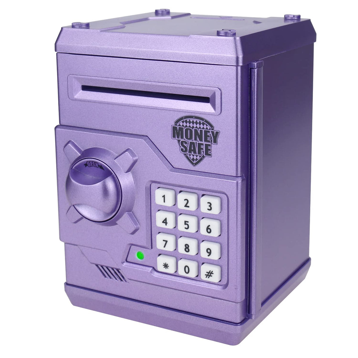 Yoego Kids Money Bank, Electronic Piggy Banks, Great Gift Toy for Kids Children, Auto Scroll Paper Money Saving Box Password Coin Bank,Perfect Toy Gifts for Boys Girls (Purple)