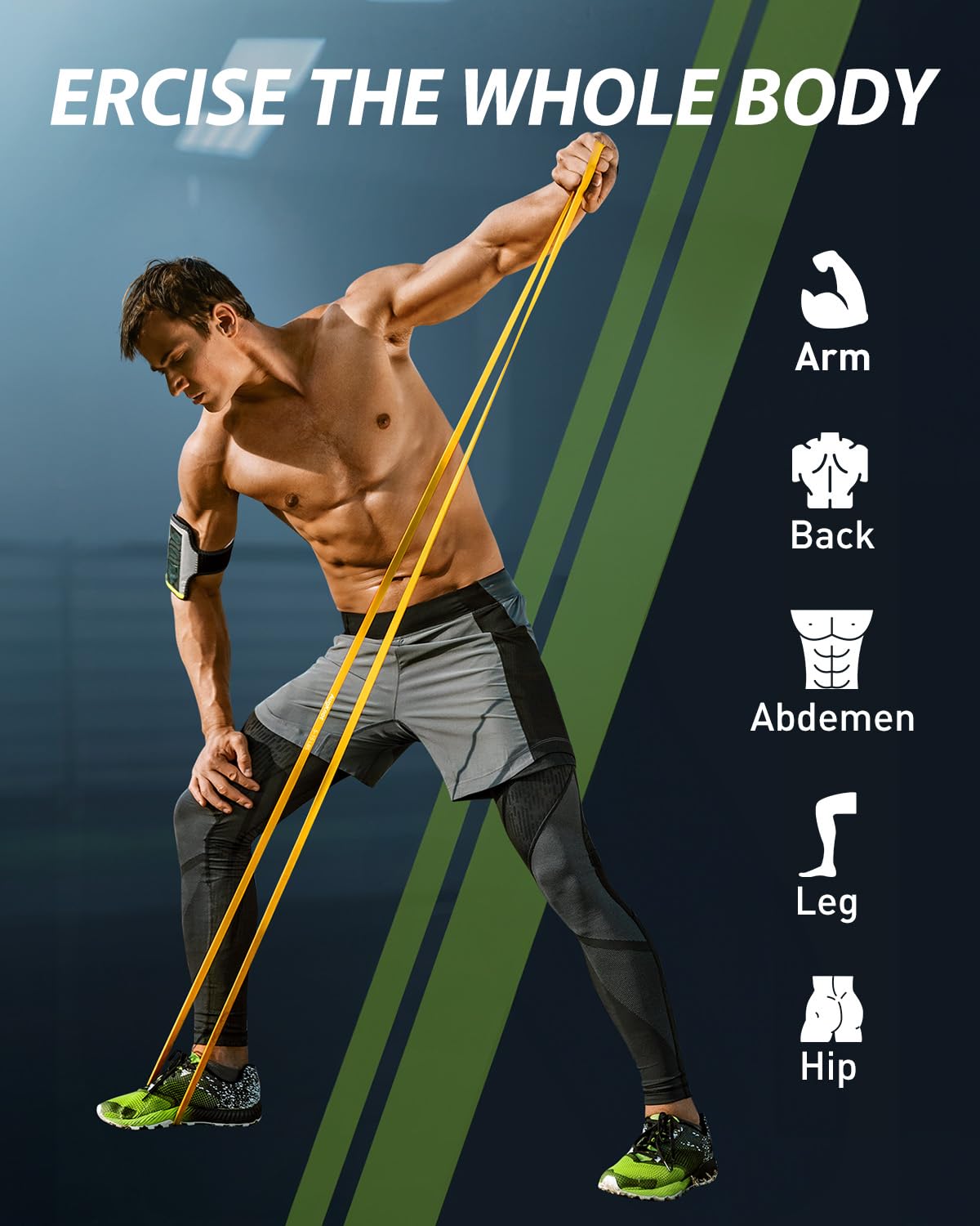 AugKnot Resistance Bands for Working Out: 5-Levels Exercise Bands Set - Pull Up Assistance Elastic Silicone - Physical Therapy/Stretching/Training - Home Gym for Women and Men Waterproof Lightweight