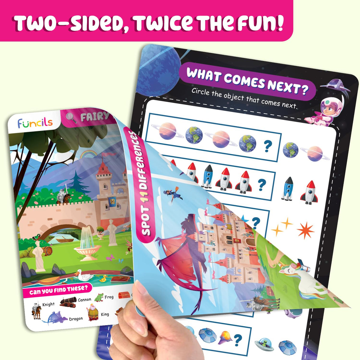 Funcils Search and Find for Kids & Toddlers - Preschool Learning Activity Book, Art and Craft Supplies, Seek Find Games, Birthday Gifts for Girls & Boys, Educational Toys for Ages 3, 4, 5, 6 Year Old