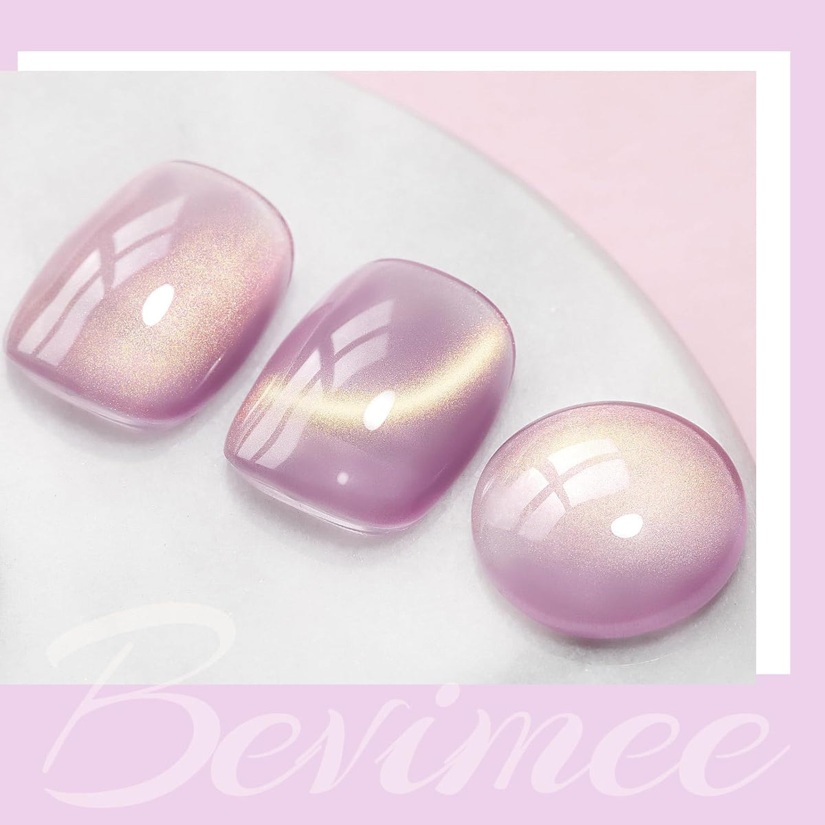 Cat Eye Gel Polish Light Purple Glass Jelly Magnetic Nail Polish Gel Smoothie Glitter Gloss Shine Mauve Color Velvet UV Gel Polish For Nail Art Manicure DIY At Home 12ml