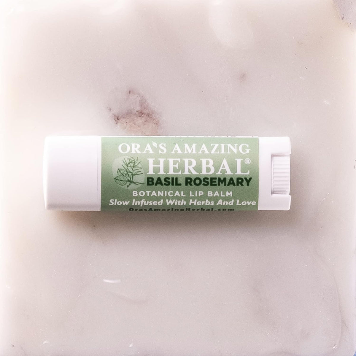 Natural Lip Balm, Perioral Dermatitis Treatment, Calendula, Healing Lip Balm with Immune Supportive Basil & Rosemary Essential Oil, Organic Coconut Oil, 2 Pak, Ora's Amazing Herbal