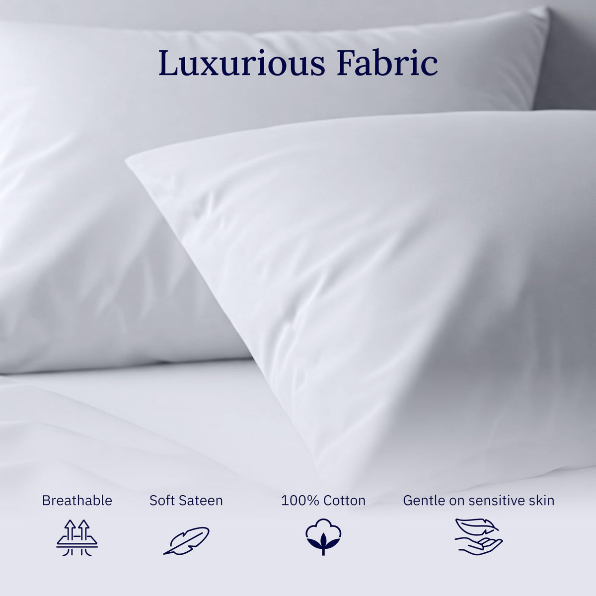 CALIFORNIA DESIGN DEN Luxuriously Soft Hotel Quality 600 Thread Count, 100% Cotton Set of 2 Cases, Crisp & Cool White Standard Pillow Cases Fits Standard & Queen Pillows (Bright White)