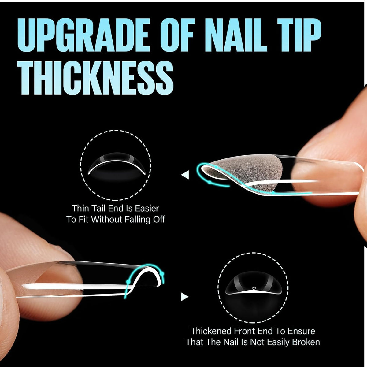TOMICCA Medium Coffin Nail Tips, 504Pcs Half Matte Soft Acrylic Nail Tips, 12 Sizes Acrylic Pre-Shaped Nails, Full Cover False Nails for Extension Nail