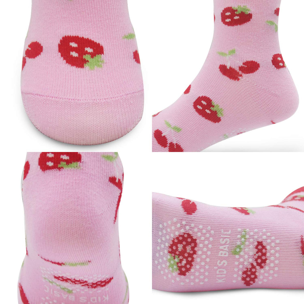 SkiBeaut Toddlers Girls Socks, 12 Pairs Kids Non Slip Sticky Slippery Crew Children Grippy House Toddler Boy Girl Socks with Grips for 12-36 Months 1-3 Years Old