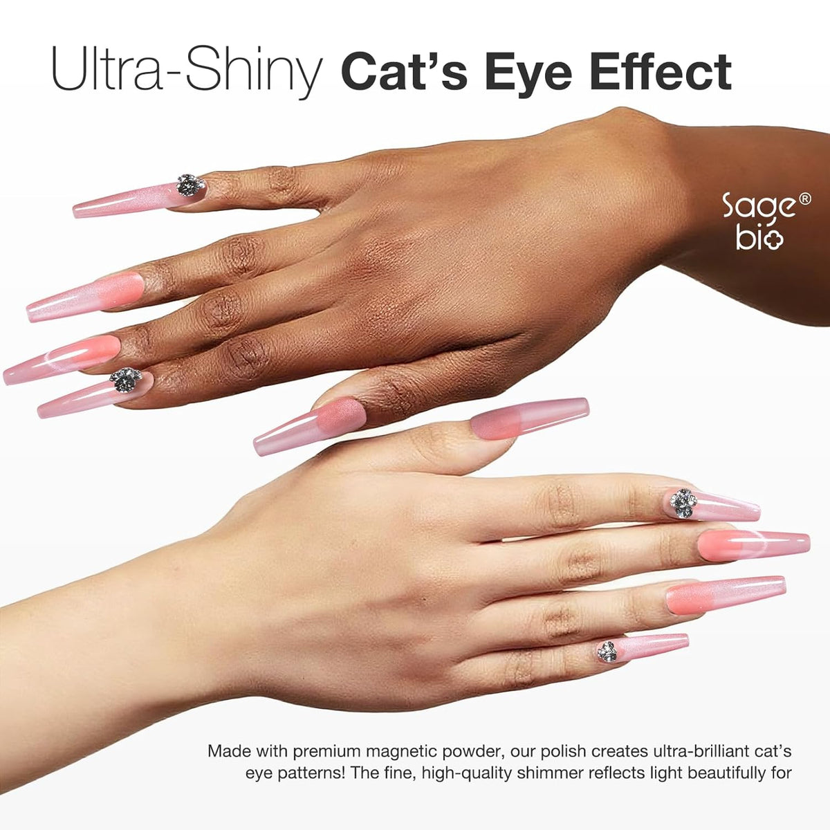 15ml Cat Eye Gel Nail Polish with Magnet Shimmer Glass Bead Effect 11