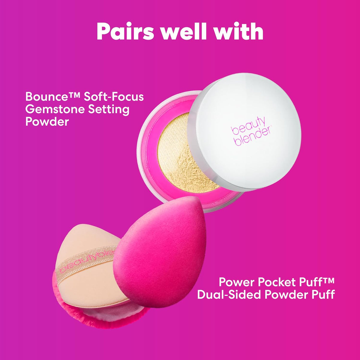 Beautyblender® | Pocket Puff™ Dual-Sided Beauty Blender Powder Puff for Setting and Baking, Reusable, Washable