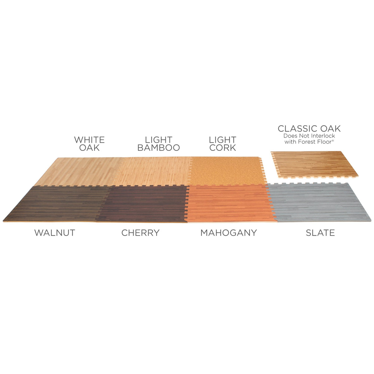 Forest Floor 3/8 Inch Thick Printed Foam Tiles, Premium Wood Grain Interlocking Foam Floor Mats, Anti-Fatigue Flooring – Stylish Flooring Solution, White Oak, 16 Sq Ft