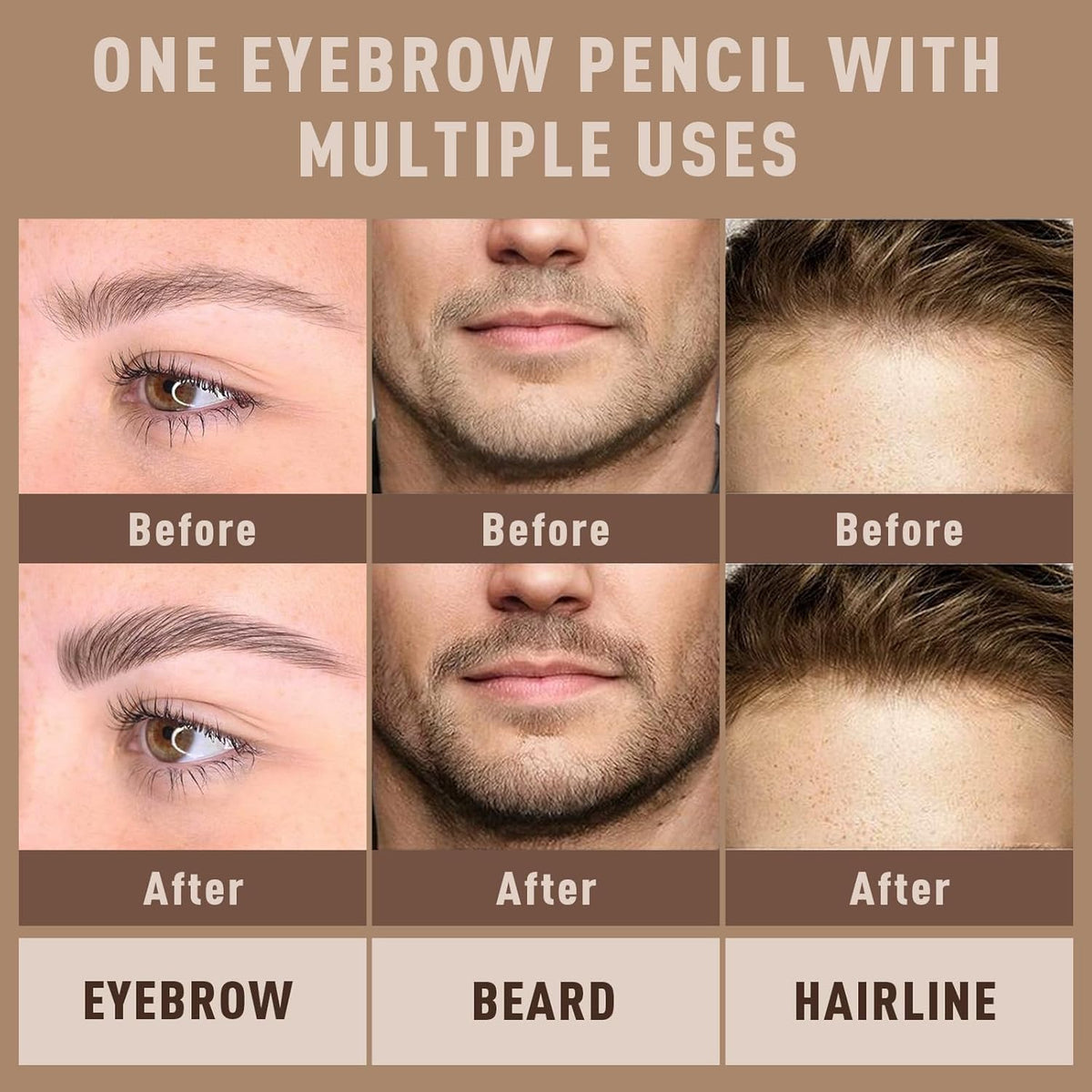 Microblading Brow-Fection Brow Eyebrow Pencil – Angled Brush Tip, Wild Natural Hair-Like Strokes, Patented Design, Long-Lasting & Smudge-Proof, for Beginners & Pros(03 Soft Black）