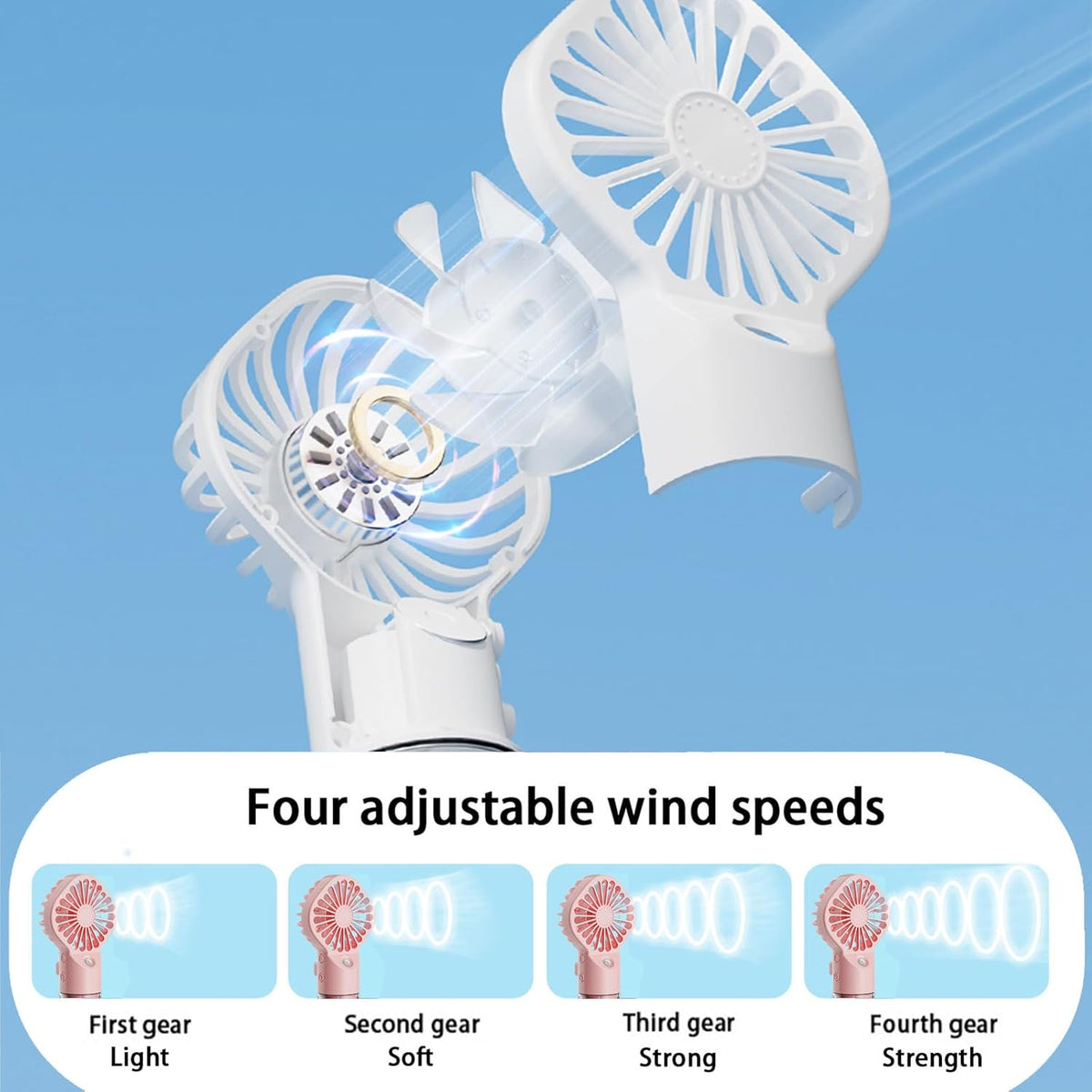 Misting Fan Portable 3 Pack，Portable Handheld Misting Fans with 4 Speeds and Rechargeable Battery Operated，Water Fan，Mist Fans，Perfect for Travel/Camping/Outdoor/Home/Office/Makeup