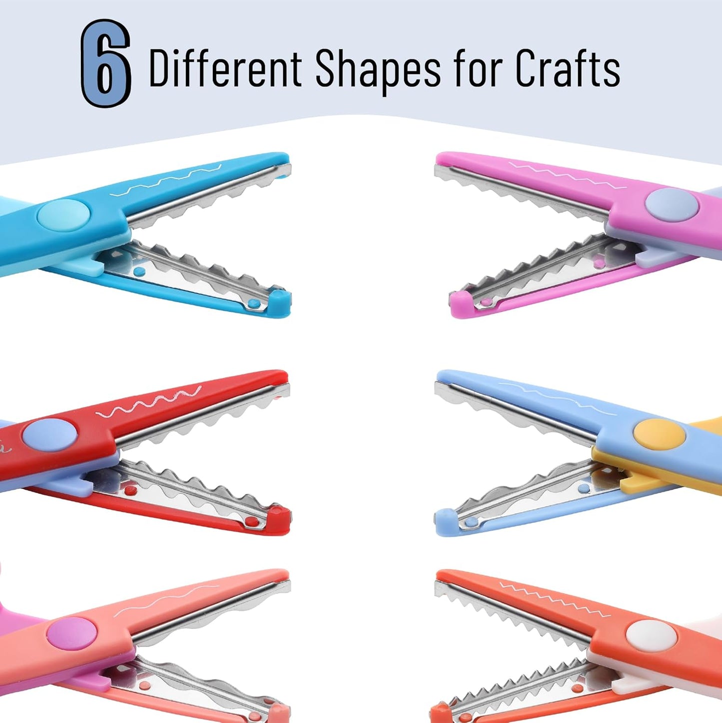 Mr. Pen- Craft Scissors Decorative Edge, 6 Pack, Jewel Colors, Zig Zag Scissors for Crafting