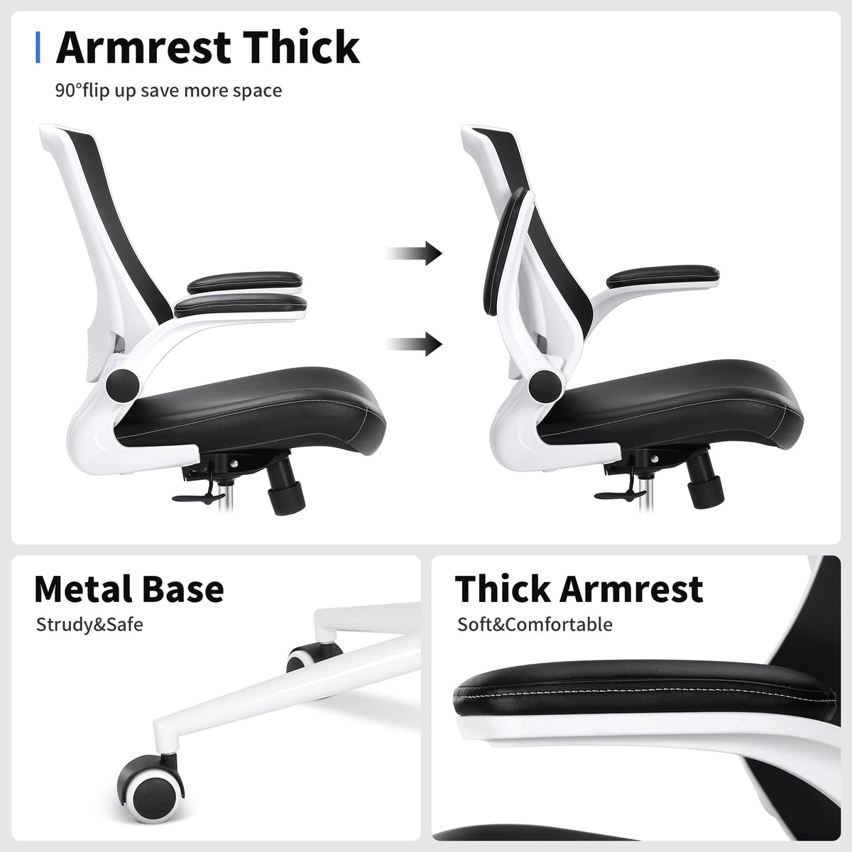Misolant Drafting Chair, Tall Office Chair for Standing Desk, High Office Chair with Adjustable Lumbar Support and Footrest Ring, Standing Desk Chairs Adjustable Height