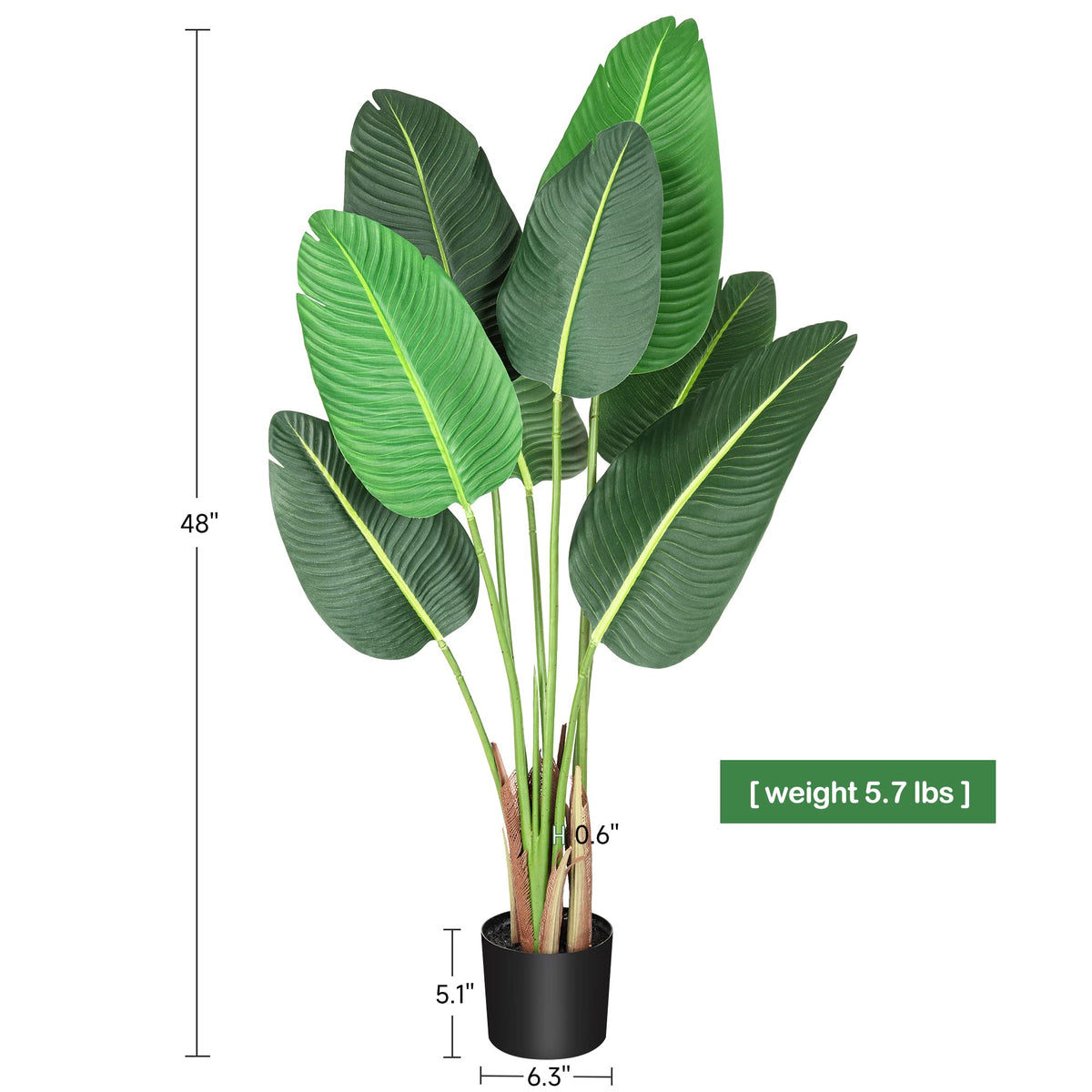 Alkmaar 48" Artificial Tree Bird of Paradise Artificial PlantFaux Plant for Home Decor Indoor Outdoor Office (48 inch-2 Pack)