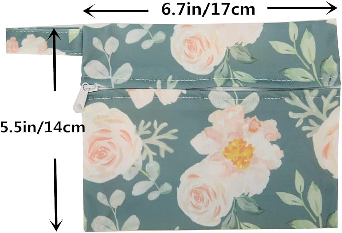 5 XS Panty Liners 1 Wet Bag Cloth Menstrual Pads Reusable Washable (Floral, XS Panty Liners)
