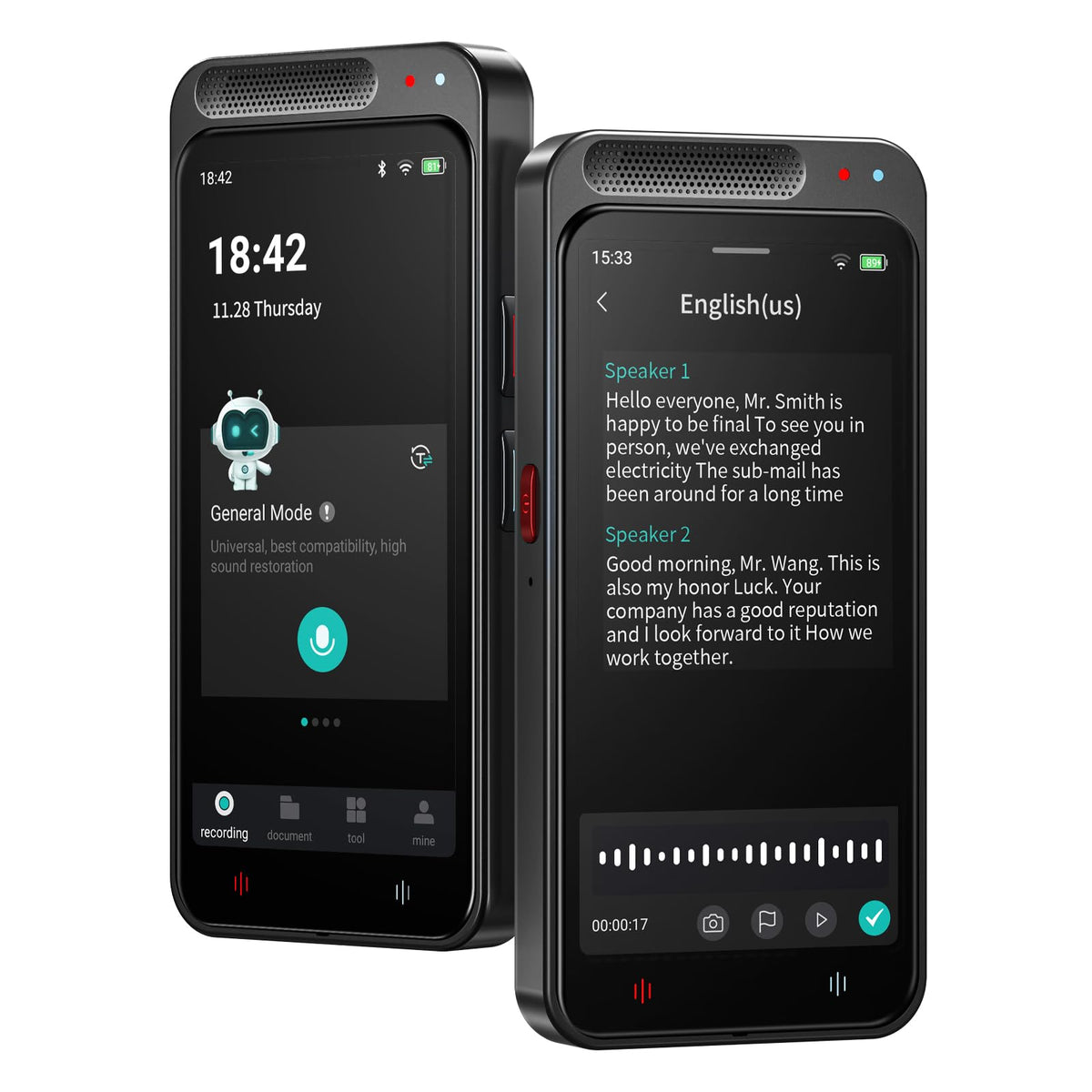 AI Voice Recorder, Digital Voice Recorder with Transcription & Summarize & Translation, 80GB Voice to Text Meeting Recorder and Transcriber, Support 134 Languages, AI Recorder Device for Lectures
