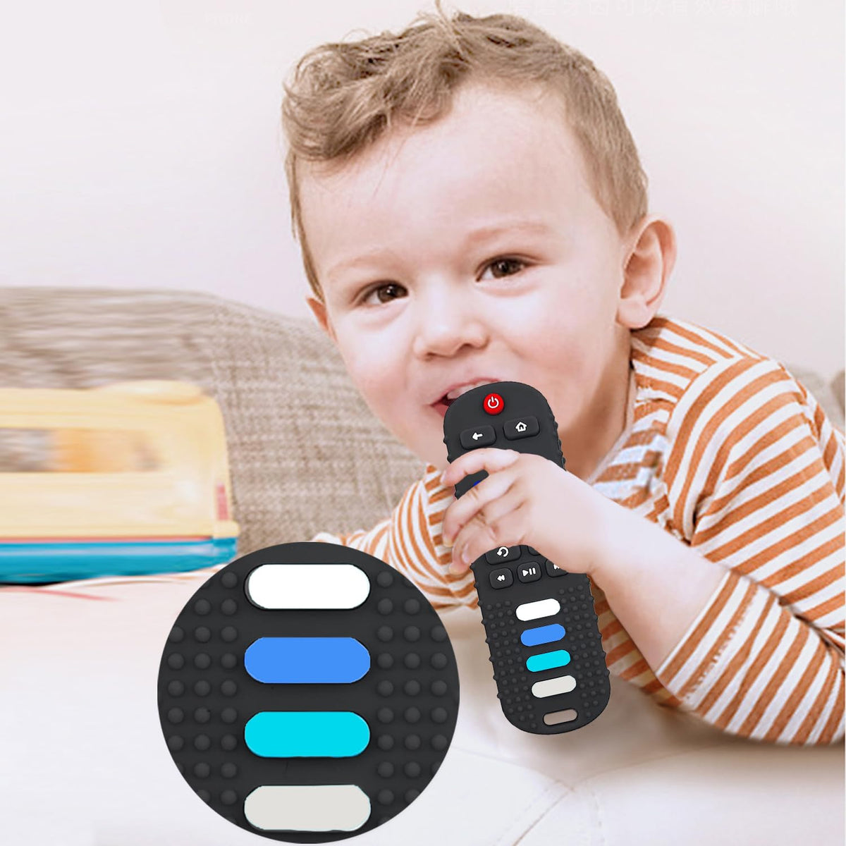 Silicone Baby Teething Toys, Teething Toys for Babies 3 6 18 24 Months, Baby Silicone Chew Toys,Remote Control Shape Teething Toys,BPA Free (Purple)