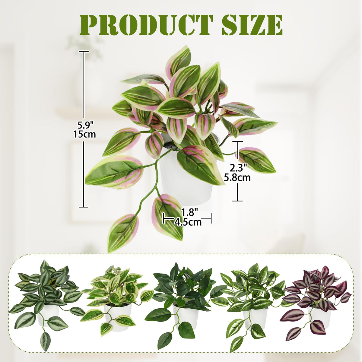 Hollyone Fake Plants 6 Pack Artificial Plants Indoor Faux Plants Small Fake Potted Plant for Home Aesthetic Living Room Bathroom Desk Shelf Office Decor