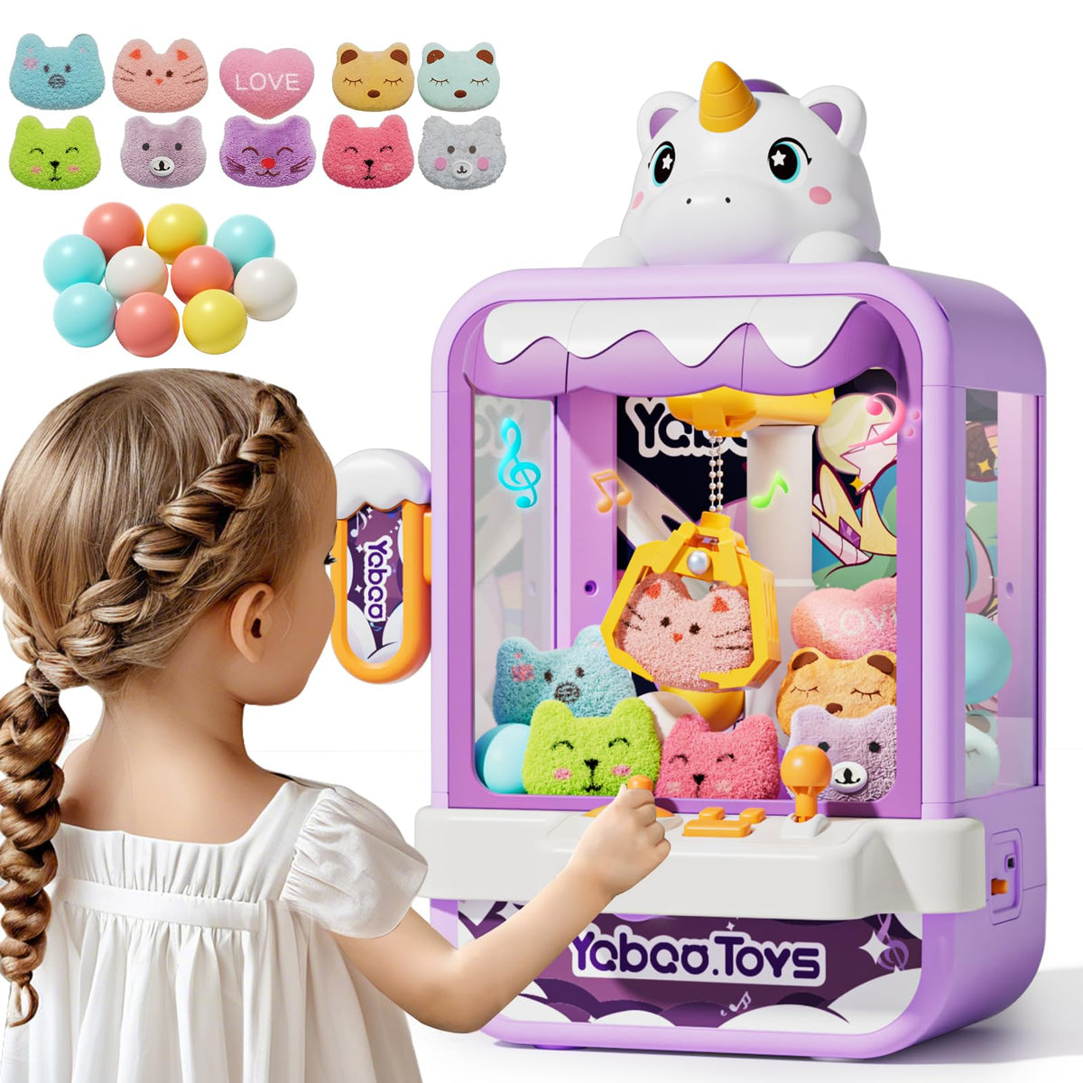 20 PCS Claw Machine for Kids Girls Boys with Sound, Vending Claw Machines Arcade Game Toys for Kids Girl Ages 3-4 4-6 4-8, Claw Machine Toys for 3 4 5 6 7 8 Years Old Girls