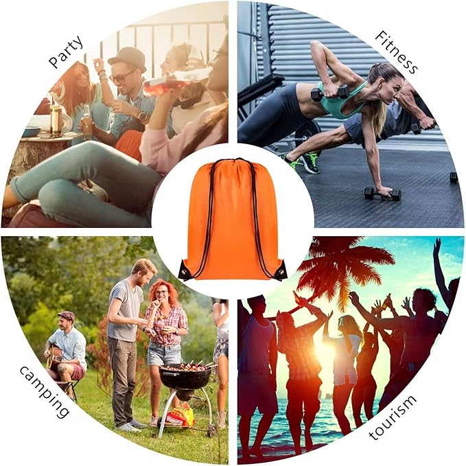 GoodtoU Drawstring Bags 24 Pcs Drawstring Backpack Cinch Bag Draw String Sport Bag 6 Colors