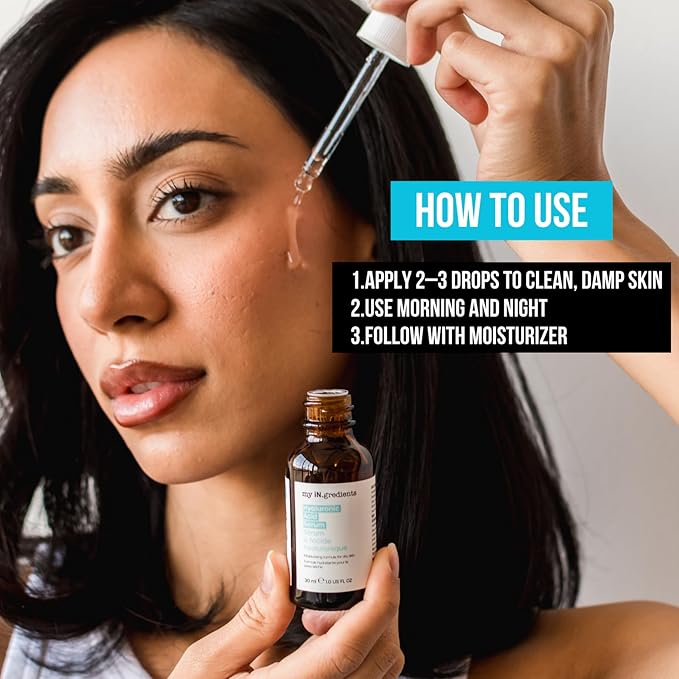 Masque Bar My Ingredients 2% Hyaluronic Acid Serum for Face, Glowing serum for Face, Hydrating for All Skin Types -Paraben & Cruelty Free, Korean Skincare - 1Fl oz