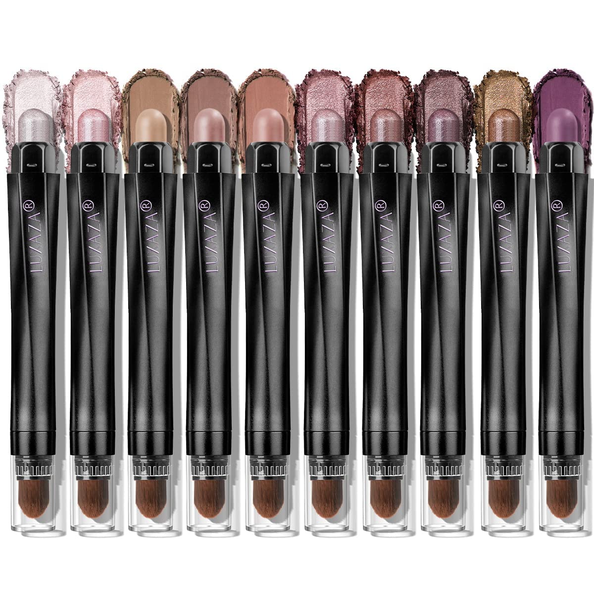 10PCS Eyeshadow Stick, Shimmer And Matte Brown Metallic Cream Eyeshadow Pencil Crayon with Smudge-proof & Waterproof, Eye Brightener Stick, Ideal Gift for Women - Cocoa Crush