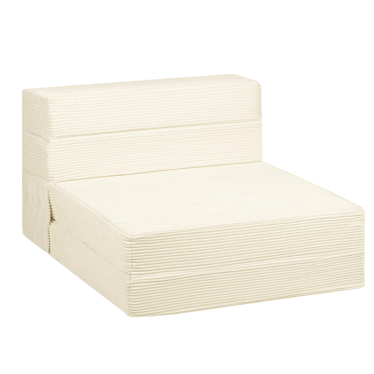 IBXFO Folding Sofa Bed, Convertible Sleeper with High Density Foam, Foldable Chair Bed Mattress, Futon Floor Couch for Living Room, Guest Room, Twin, White
