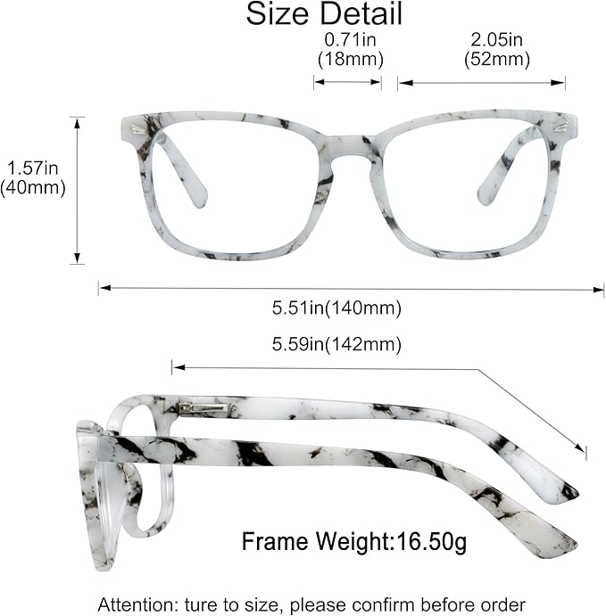YEIN Bifocal Reading Glasses with Blue Light Blocking Lenses, Bifocal Reader for Women and Men, Vintage Square frame with Spring Hinge (+0.00/+1.00 magnification)