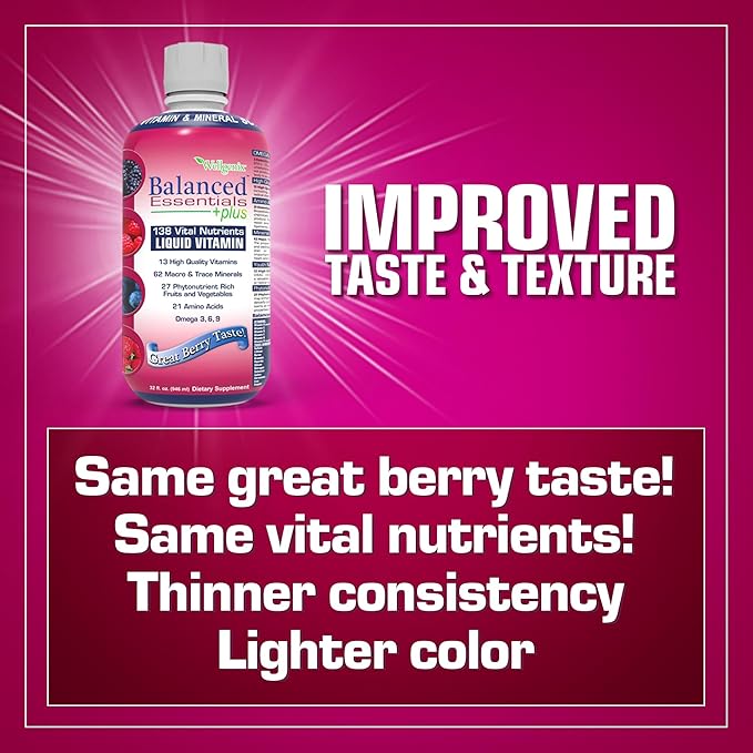 Balanced Essentials 2 Pack Natural Liquid Nutritional Supplement Vitamin 32 Ounces Very Berry S-BE32