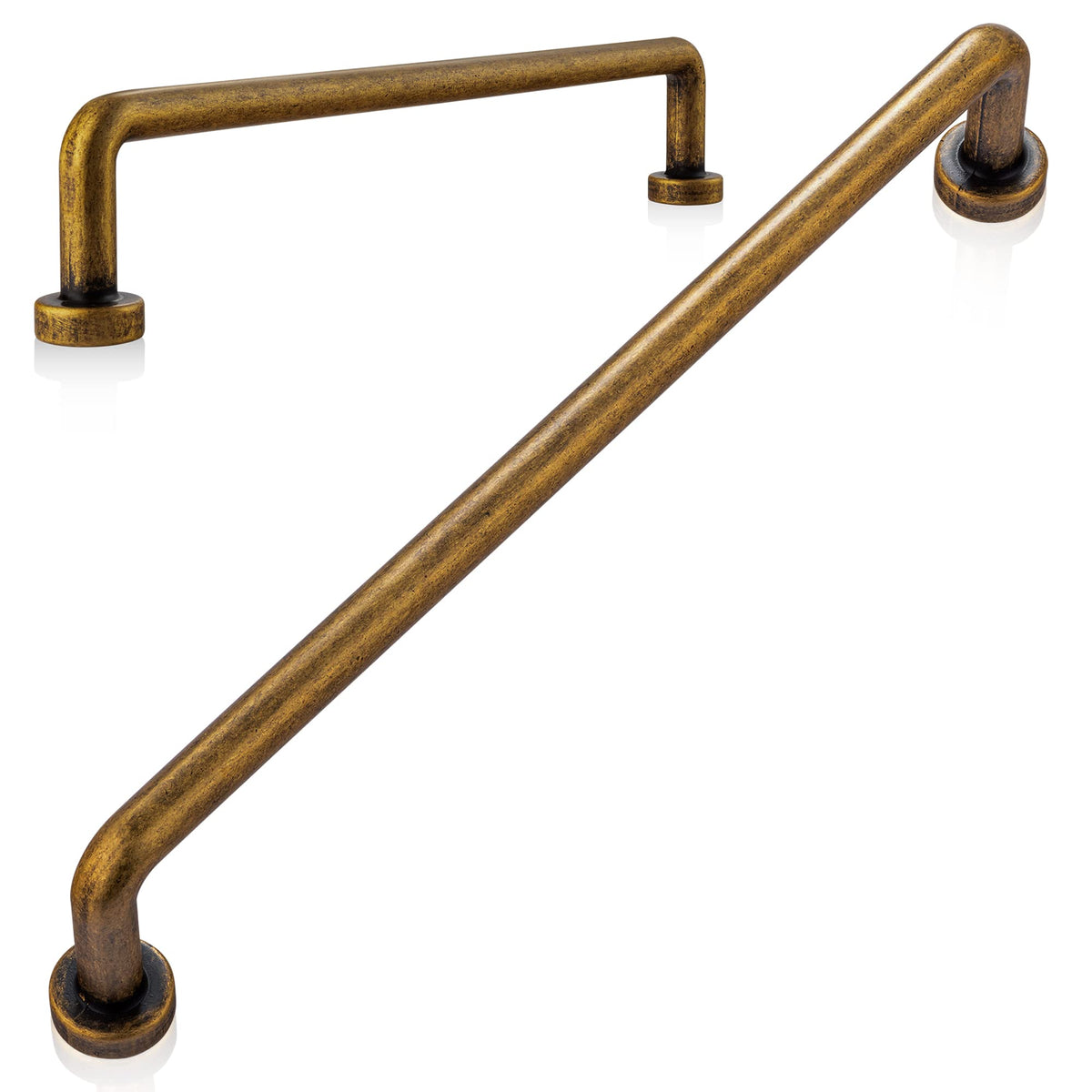 Jasluna 5-Pack Antique Brass Cabinet Pulls, 7-9/16" Hole Center Bar Drawer Handles for Kitchen Cupboards Dressers, Vintage Home Improvement Hardware