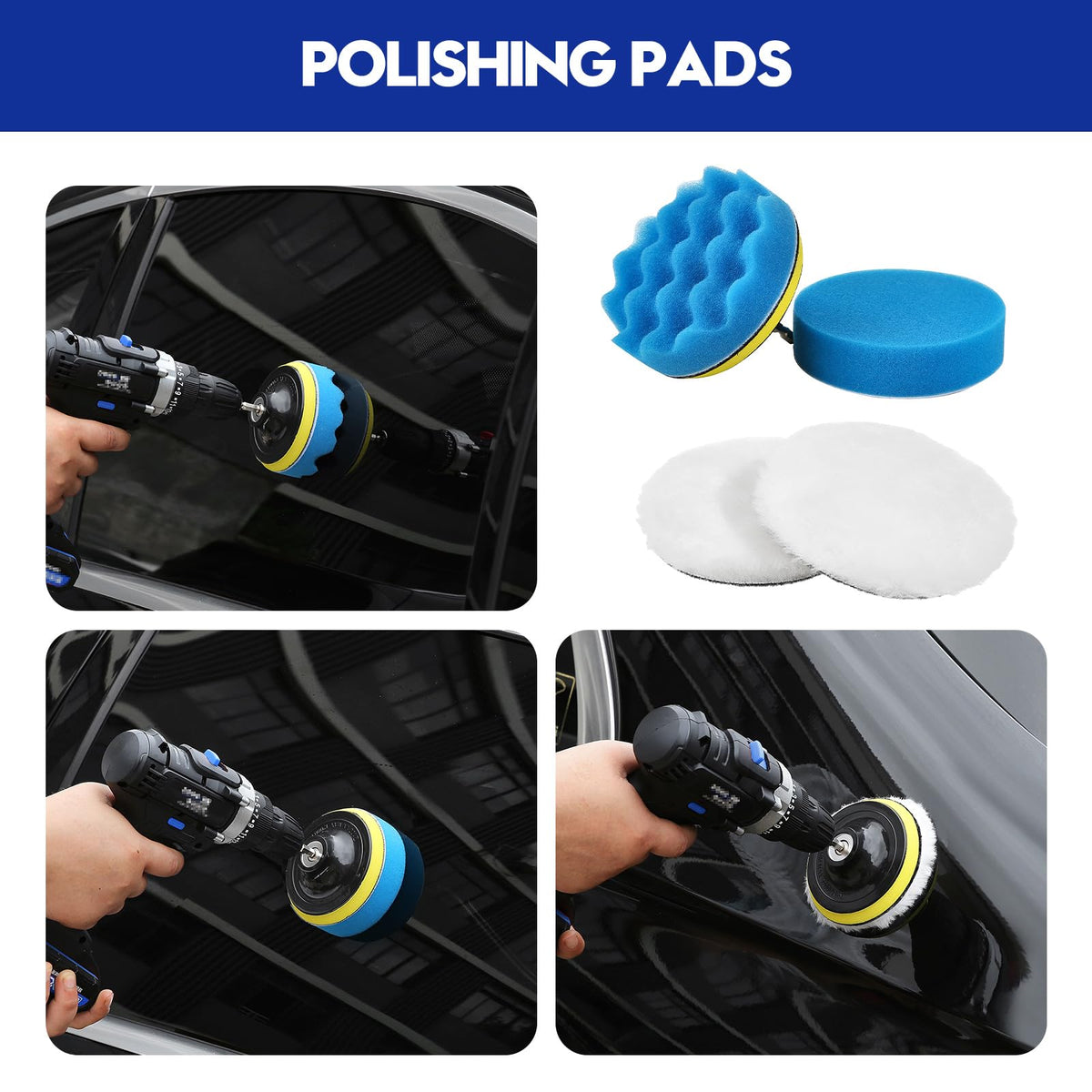 Qydipclin 37Pcs Car Detailing Kit, Car Detailing Brush Set, Car Wash Cleaning Kit, Car Detailing Brushes, Professional Car Care Kit for Interior Exterior Wheels, Blue