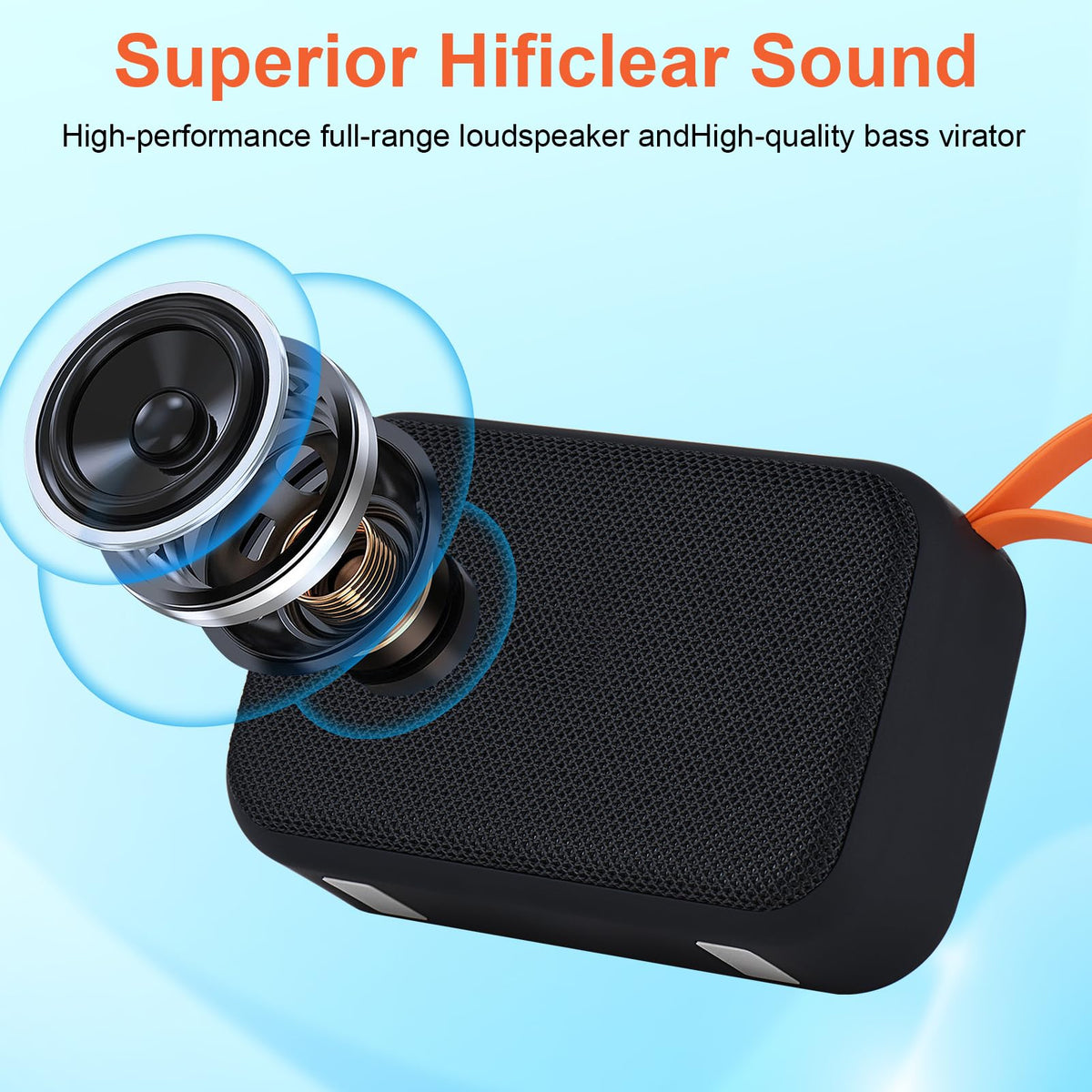 Xjahwr Portable Bluetooth Speakers, Wireless Bluetooth Speaker, Deep Bass, Outdoor Speakers with Handle, Supports TF Card for Outdoor