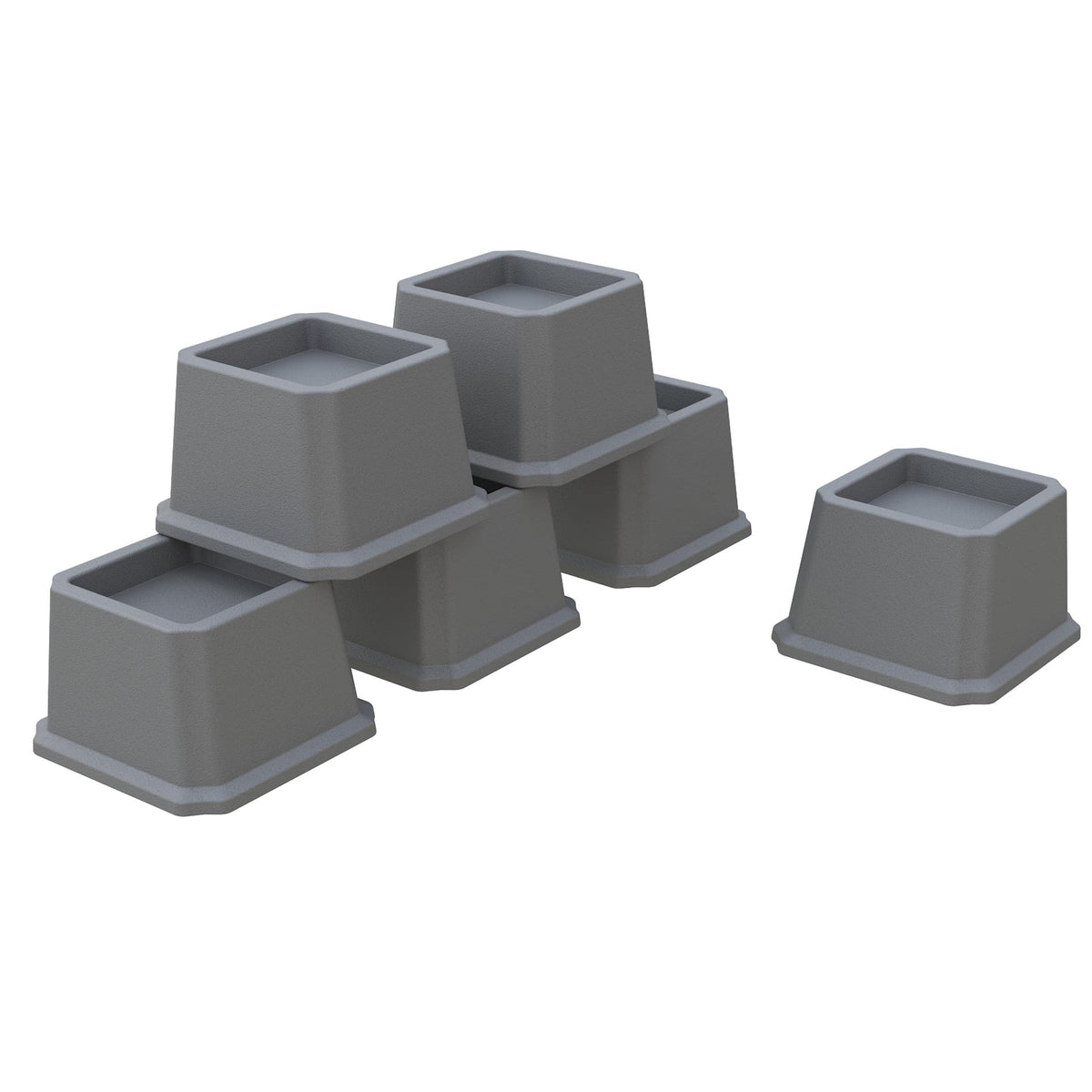 Whynonap Bed Risers 2 Inch Heavy Duty Bed Elevators, Set of 6 Lifts Up 2000 lbs Furniture Riser for Sofa and Table, Gray