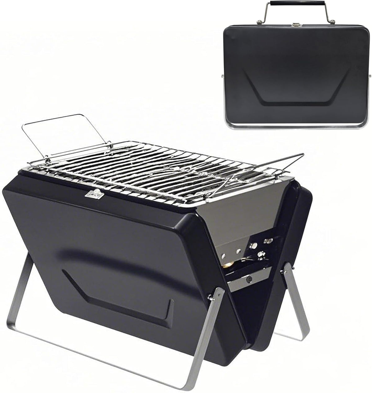 PMS Portable Camping Charcoal Grill, Folding Stainless Steel Stove for Outdoor Cooking BBQ Camping Hiking Picnic Backpacking