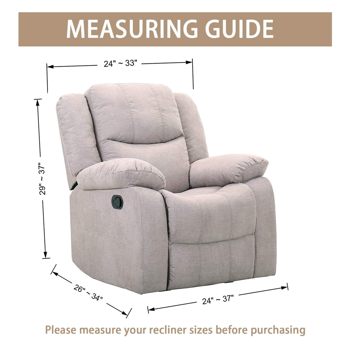 JIVINER 4-Piece Recliner Chair Covers Stretch Jacquard Chair Covers for Reclining Chair Recliner Slipcovers for Living Room Soft Recliner Protector with Pocket (Recliner,Dark Coffee)