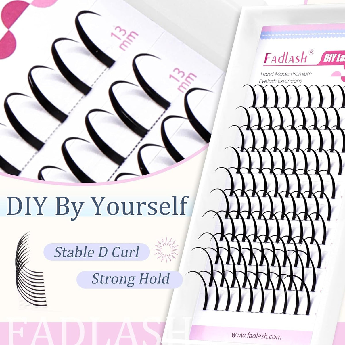 Spike Lash Clusters Lash Spikes D Curl Manga Lashes 13-21mm Soft and Lightweight Fairy Spiky Lash Clusters DIY Eyelash Clusters at Home by FADLASH (0.07D, 13-21mm)