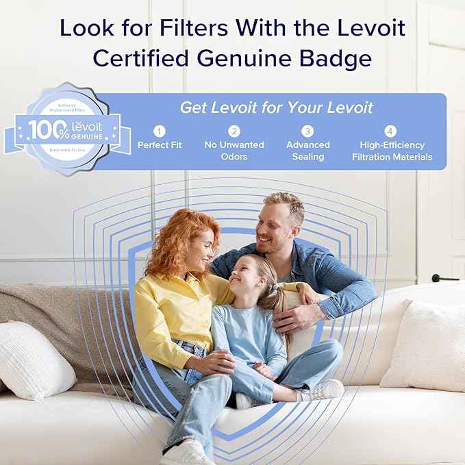 LEVOIT Air Purifiers for Home Large Room Up to 1878 Ft² with Washable Pre-Filter, AHAM VERIFIDE, Air Quality Monitor, HEPA Sleep Mode for Allergies, Pet Hair in Bedroom, Vital 200S-P, Black